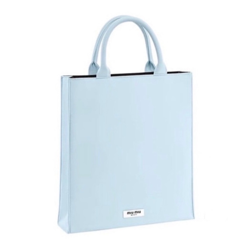 Miu Miu Beauty Sky Blue Tote Mini Bag Purse carryall spring summer going out